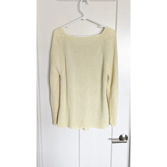 Eileen Fisher 100% Organic Linen Pullover Light Sweater Yellow sz M - Picture 3 of 6